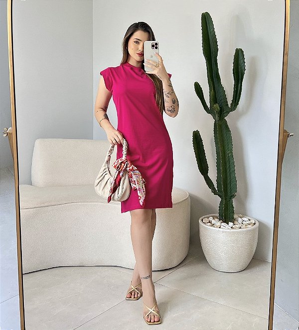 VESTIDO MUSCLE TEE - ROSA FUCSIA