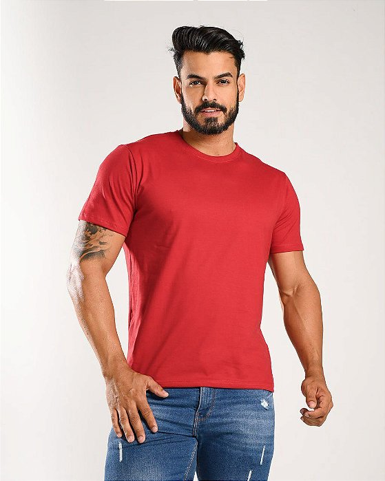 CAMISETA MASCULINA LISA - VERMELHO
