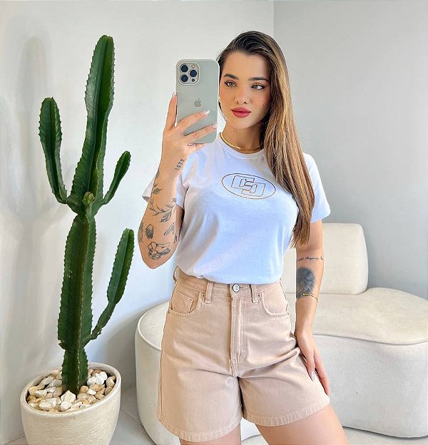 T-SHIRT COLCCI LOGO CIRCULO - BRANCO