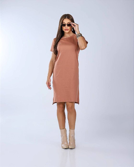 VESTIDO DRESS LISO - MOCHA MOUSSE
