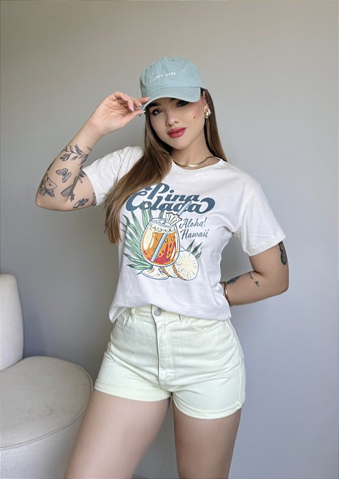 T-SHIRT PINA COLADA - BEGE NATURAL