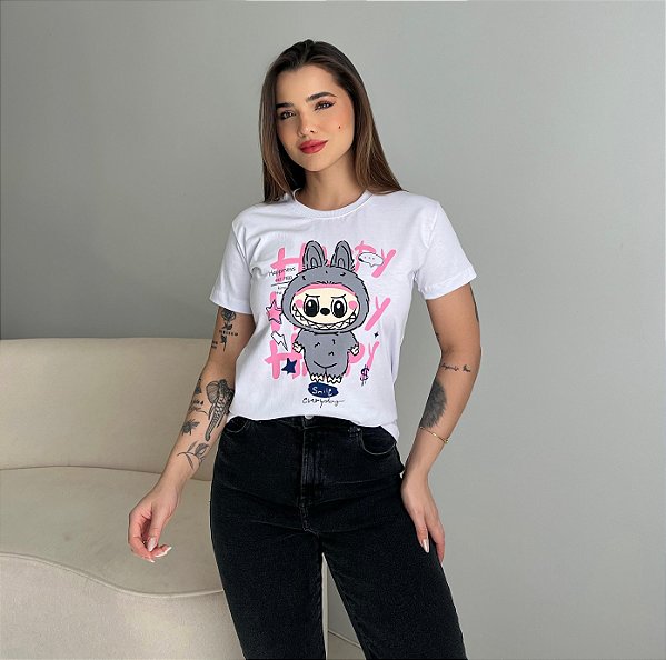 T-SHIRT LABUBU - BRANCO