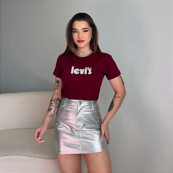 T-SHIRT LEVIS HOLOGRAFICO - BORDO