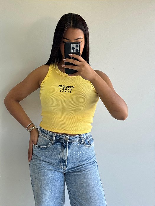 CROPPED RIBANA COLCCI SPORT STYLE - AMARELO MANTEIGA