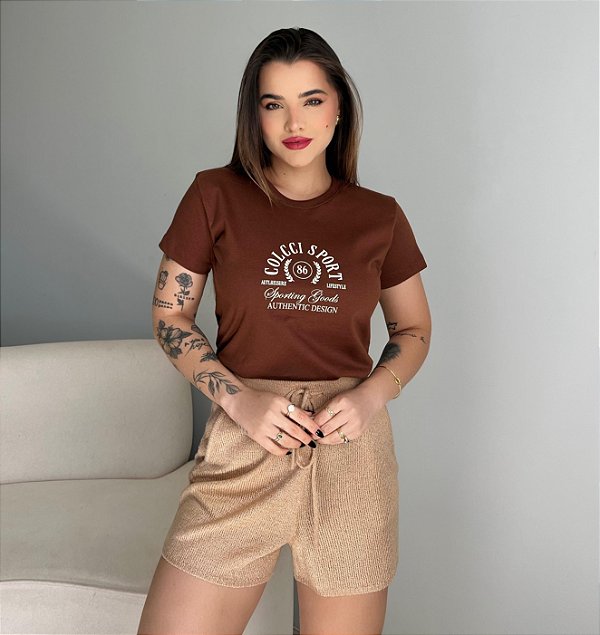 T-SHIRT COLCCI SPORT 86 - MARROM