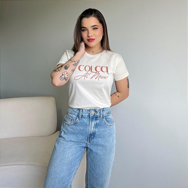 T-SHIRT COLCCI AL MARE - BEGE NATURAL