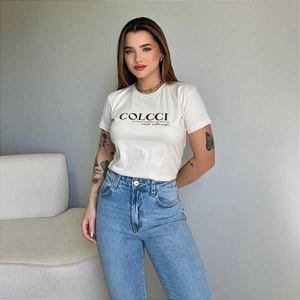 T-SHIRT COLCCI AUTHENTIC BRAZILIAN - BEGE NATURAL
