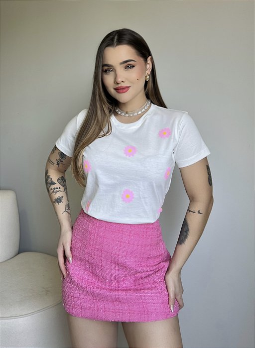 T-SHIRT FLORES MARGARIDAS - OFF WHITE