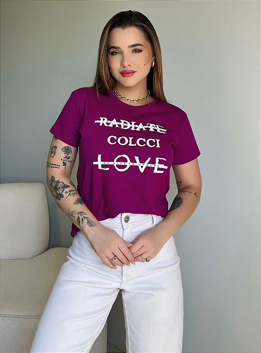 T-SHIRT COLCCI RADIATE LOVE - ROXO