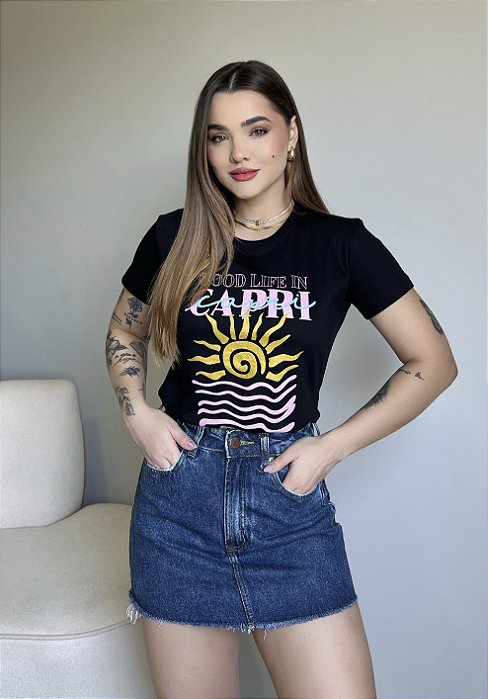 T-SHIRT CAPRI - PRETO