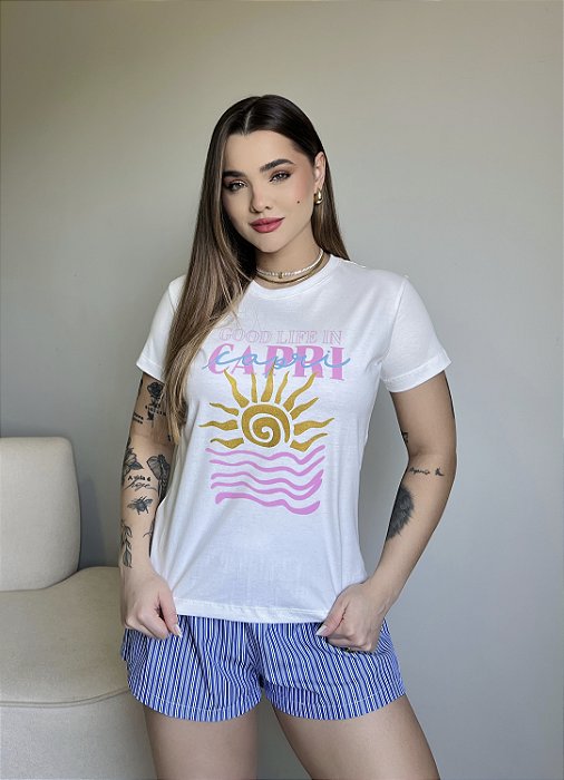 T-SHIRT CAPRI - OFF WHITE