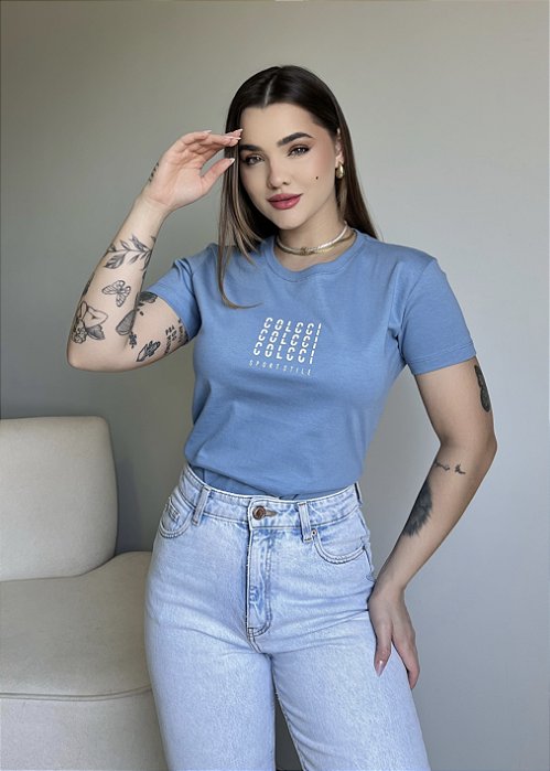 T-SHIRT COLCCI SPORT STYLE - AZUL DENIM