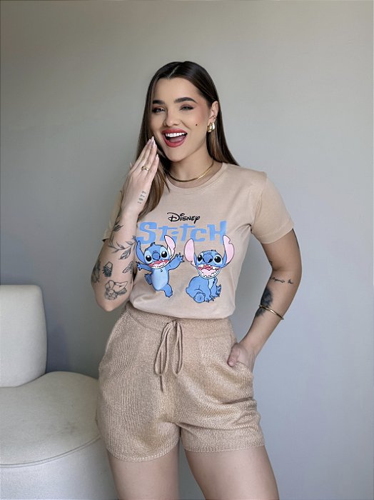 T-SHIRT STITCH DISNEY - BEGE DUNAS