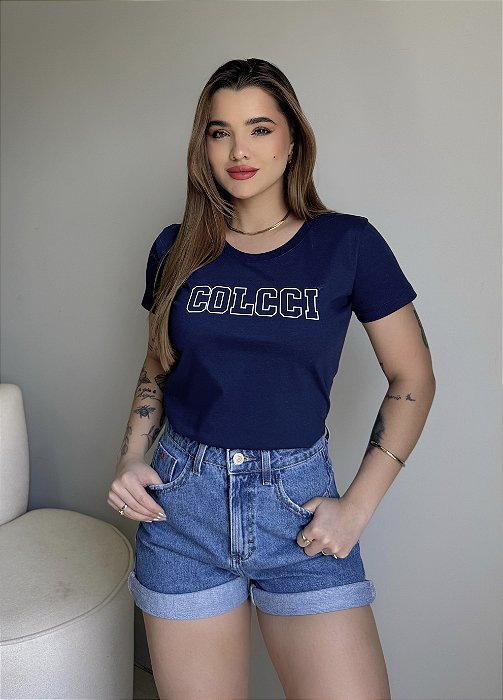 T-SHIRT COLCCI RELEVO - AZUL MARINHO