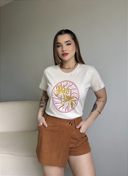 T-SHIRT COQUEIRO - BEGE NATURAL