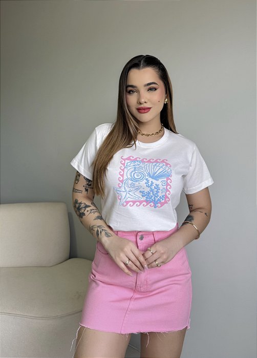 T-SHIRT FUNDO DO MAR RELEVO - OFF WHITE