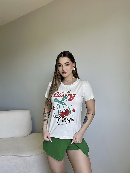T-SHIRT SWEET CHERRY FRUIT - BEGE NATURAL