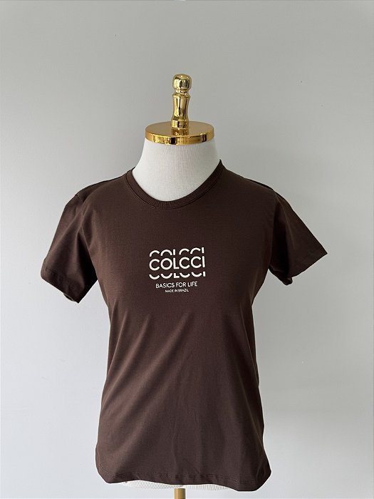 T-SHIRT COLCCI BASICS FOR LIFE MENOR - MARROM EXPRESSO