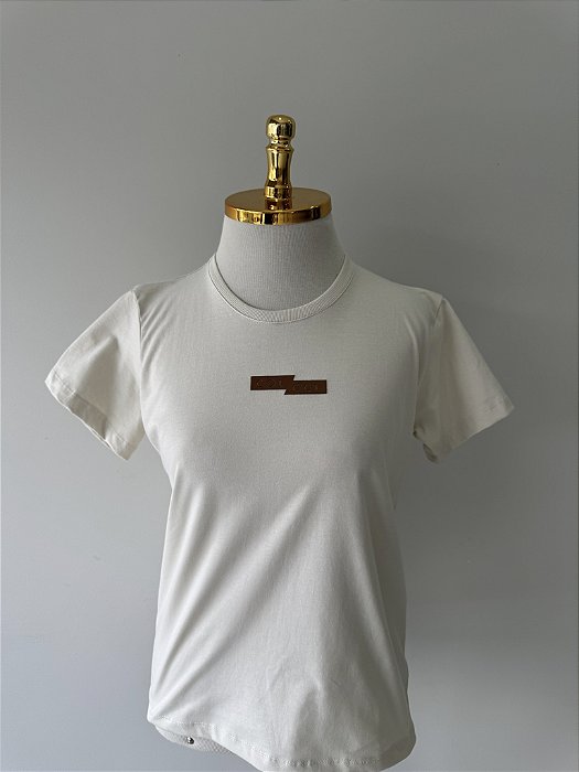 T-SHIRT COLCCI RELEVO (MARROM) - BEGE NATURAL