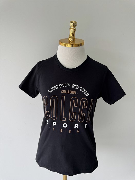 T-SHIRT COLCCI LIVIN UP TO THE SPORT - PRETO