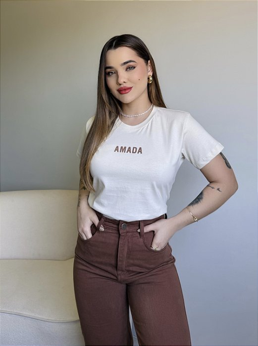 T-SHIRT AMADA - BEGE NATURAL