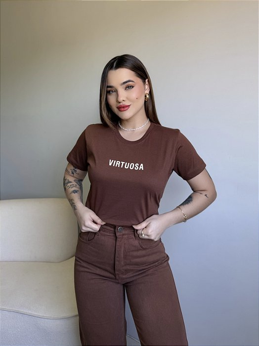 T-SHIRT VIRTUOSA - MARROM