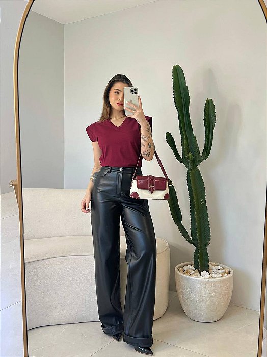 T-SHIRT MUSCLE TEE GOLA V - BORDO