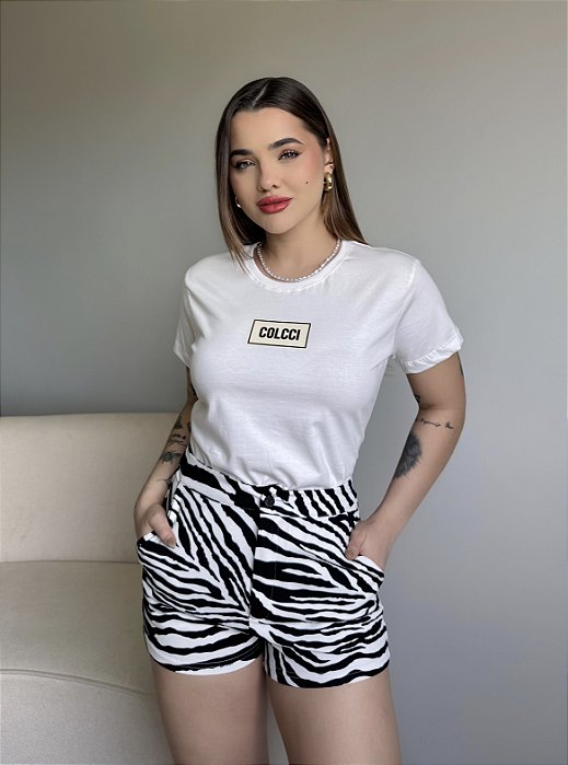 T-SHIRT COLCCI PLACA - OFF WHITE