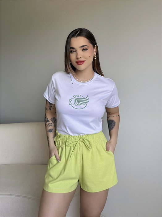 T-SHIRT COLCCI C/GLITTER - BRANCO