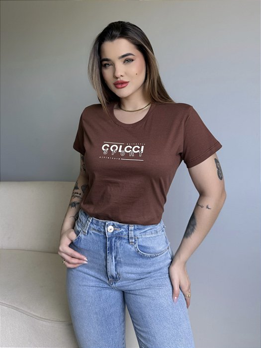 T-SHIRT COLCCI SPORT RELEVO - MARROM