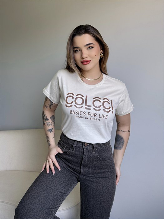 T-SHIRT COLCCI BASICS FOR LIFE - BEGE NATURAL