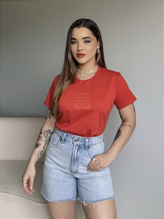 T-SHIRT COLCCI SPORT C/GLITTER - LARANJA DESTINO
