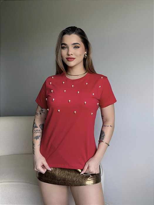 T-SHIRT PEROLAS - VERMELHO