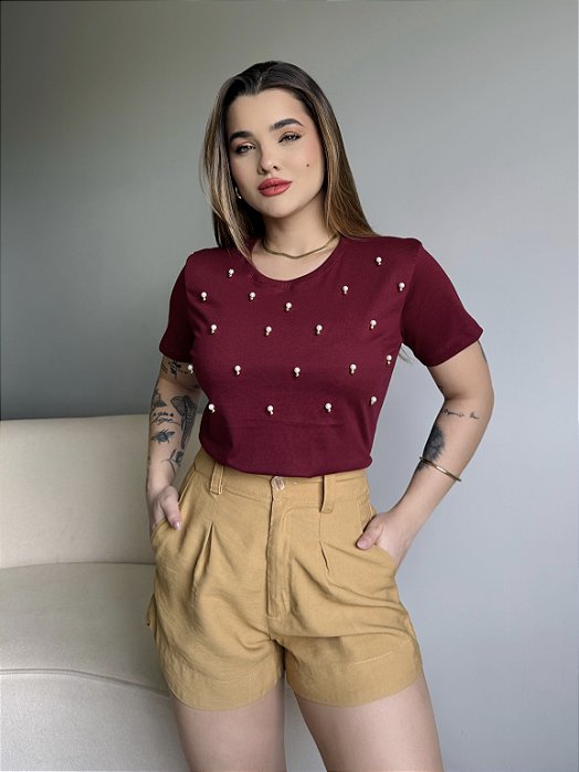 T-SHIRT PEROLAS - BORDO