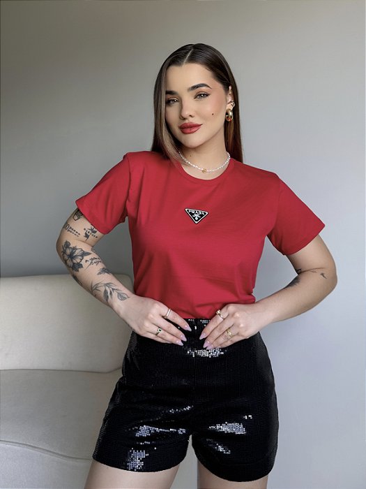 T-SHIRT PRADA - VERMELHO