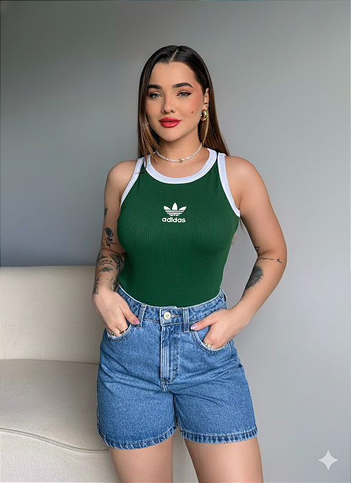 REGATA CANELADA ADIDAS - VERDE INTENSO