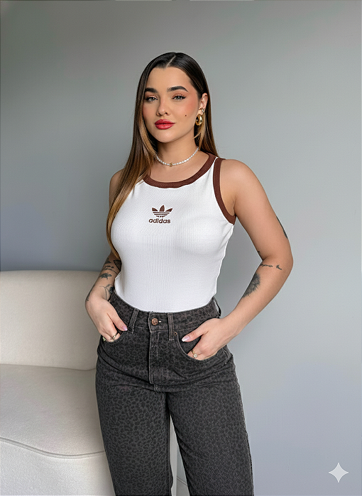 REGATA CANELADA ADIDAS - OFF WHITE