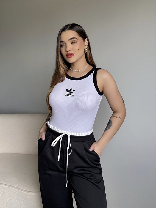 REGATA CANELADA ADIDAS - BRANCO