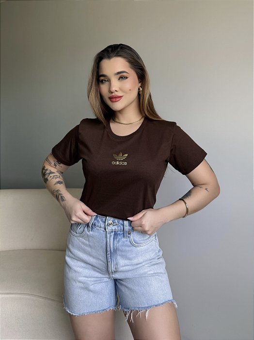 T-SHIRT ADIDAS - MARROM EXPRESSO