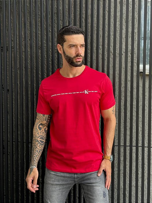 CAMISETA MASCULINA CALVIN KLEIN JEANS - VERMELHO