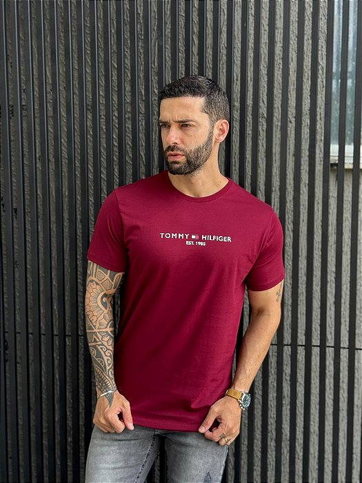 CAMISETA MASCULINA TOMMY HILFIGER - BORDO