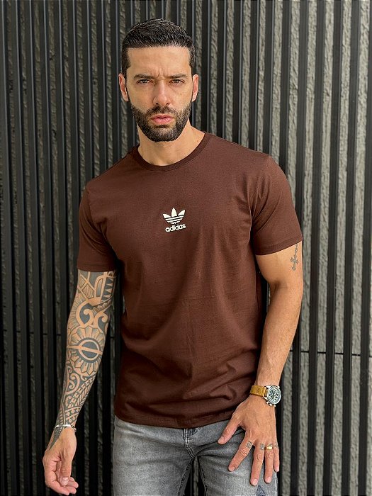 CAMISETA MASCULINA ADIDAS - MARROM EXPRESSO
