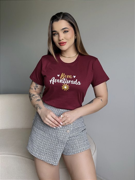 T-SHIRT BEM AVENTURADA - BORDO