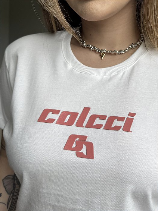 T-SHIRT COLCCI (CORAL) - OFF WHITE