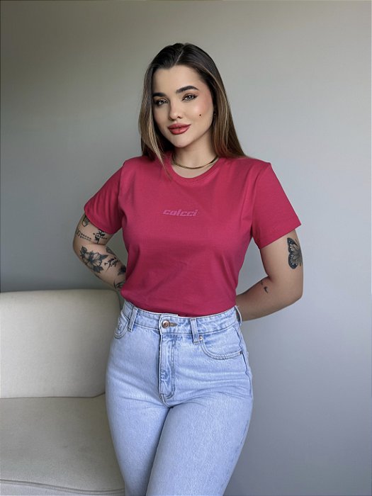 T-SHIRT COLCCI BASIC COM RELEVO - ROSA PINK