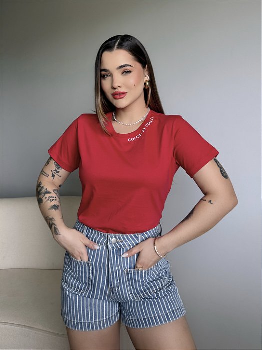 T-SHIRT COLCCI BY COLCCI ALTO RELEVO - VERMELHO