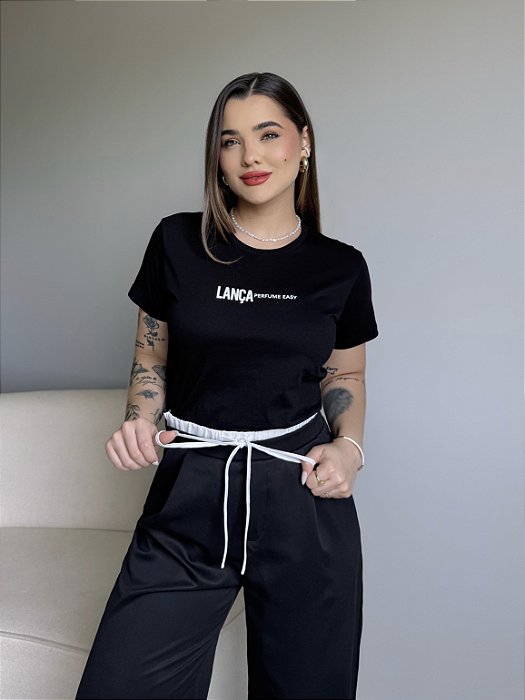 T-SHIRT LANÇA PERFUMA EASY ALTO RELEVO C/GLITTER - PRETO