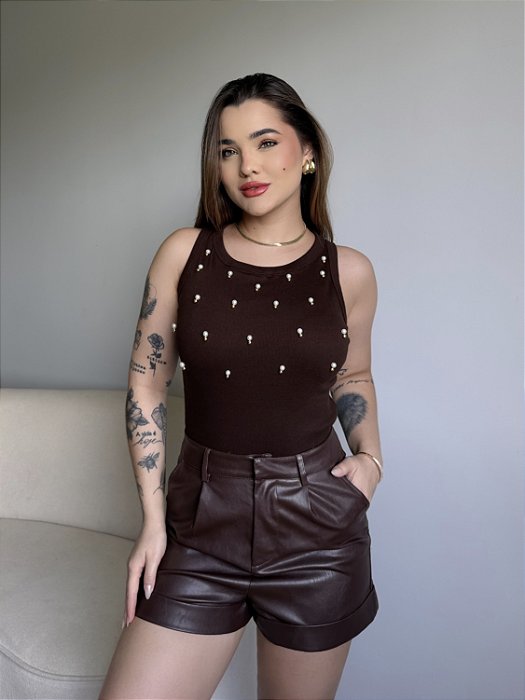 REGATA PEROLAS - MARROM EXPRESSO