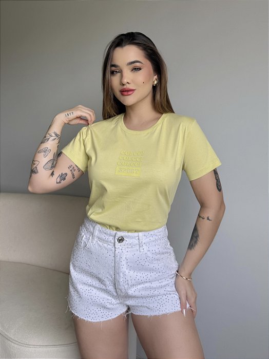 T-SHIRT COLCCI SPORT C/GLITTER - VERDE LUMINA