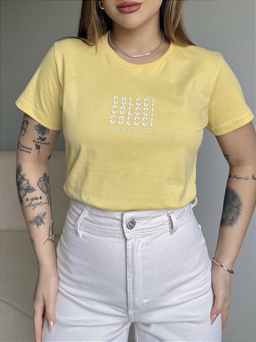 T-SHIRT COLCCI SPORT STYLE - AMARELO MANTEIGA